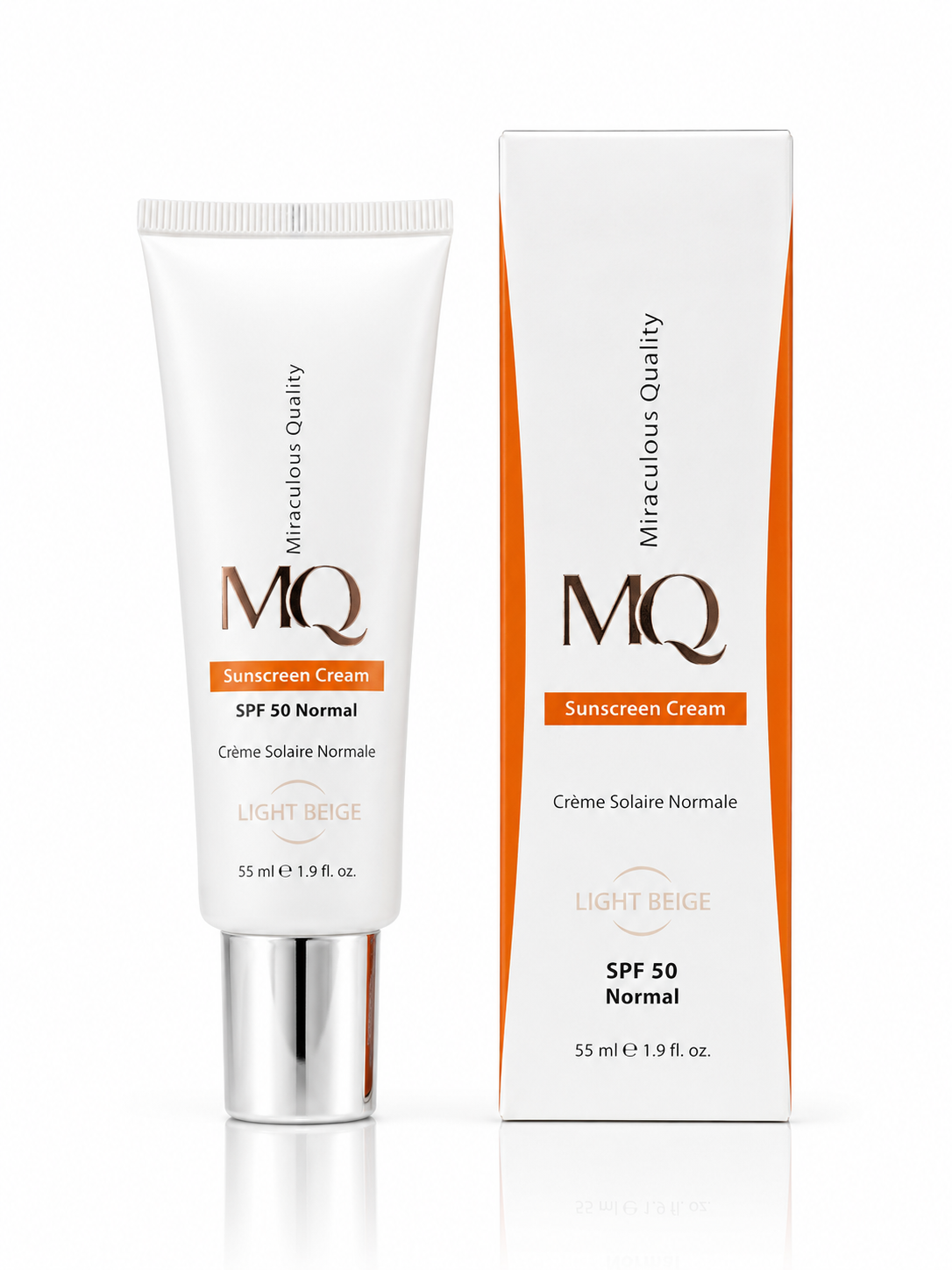 کرم ضد آفتاب نرمال بژ روشن SPF50 ام کیو