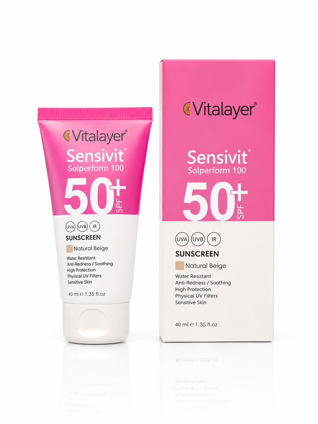 فلوئید ضد آفتاب سنسی ویت SPF50 بژ طبیعی ویتالیر