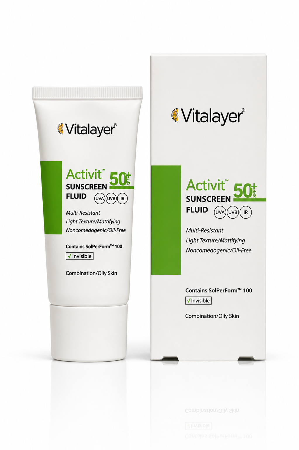 فلوئید ضد آفتاب اکتی ویت بی رنگ SPF50  ویتالیر