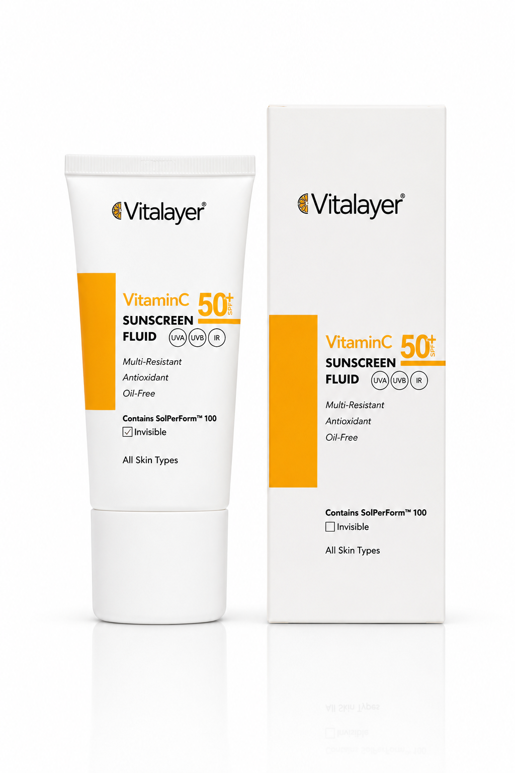 فلوئید ضد آفتاب ویتامین سی بی رنگ SPF50 ویتالیر
