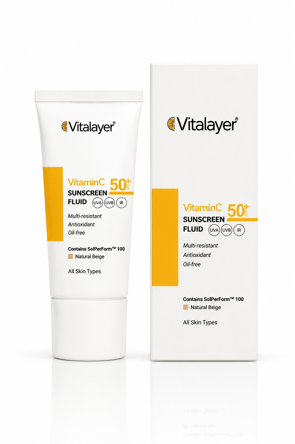 فلوئید ضد آفتاب ویتامین سی بژ طبیعی SPF50 ویتالیر