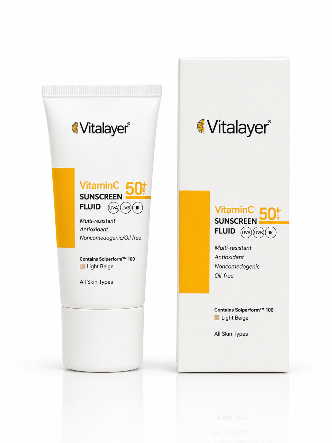 فلوئید ضد آفتاب ویتامین سی بژ روشن SPF50 ویتالیر