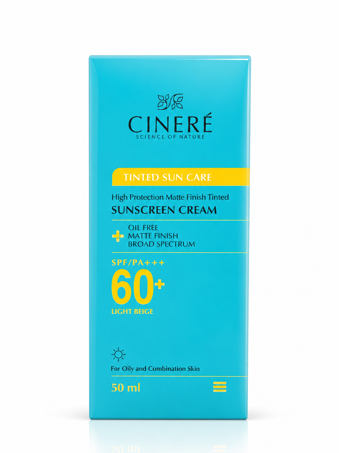 کرم ضد آفتاب رنگی سینره SPF60 بژ روشن