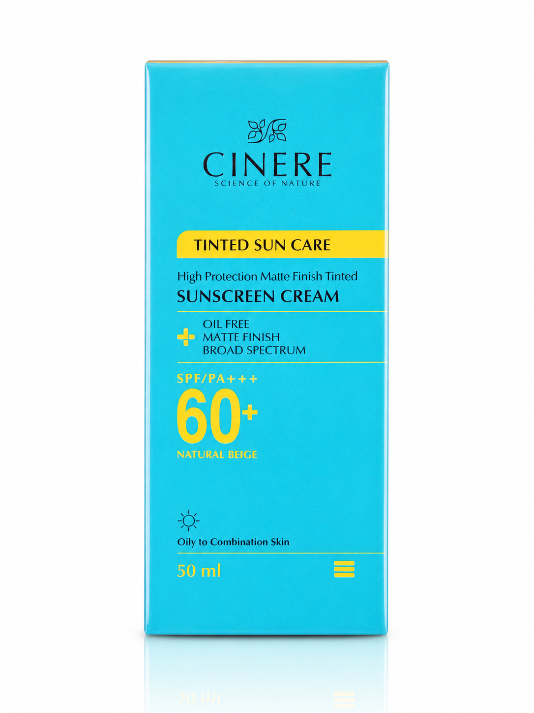 کرم ضد آفتاب رنگی سینره SPF60 بژ طبیعی